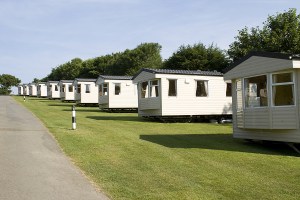 Row of static caravans